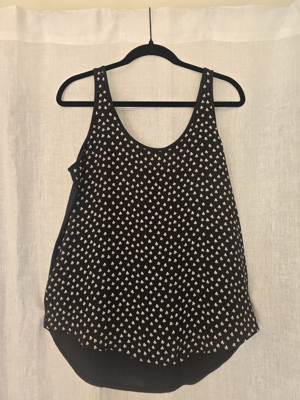Black Tank Top with White Dot Print - Women's Top